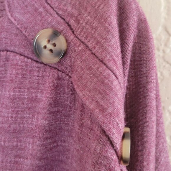 Retrology Mauve Boat Neck Button Shoulder Dolman Top Plus Size 3X - Picture 9 of 12